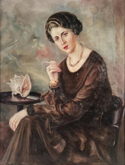 Portret kobiety z papierosem, lata 20. XX w.