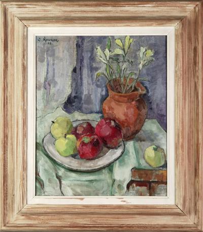 Martwa natura z jabłkami i kwiatami, 1948