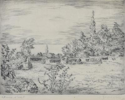 Parkowy taras, 1950