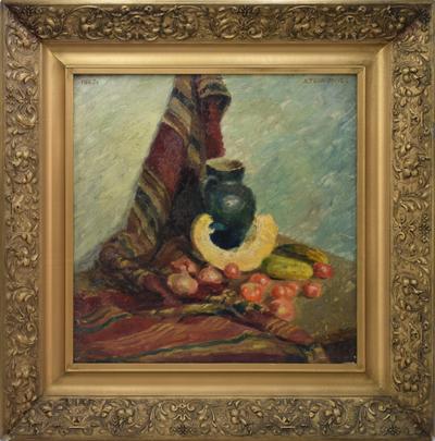 Martwa natura z dzbankiem i owocami, 1947