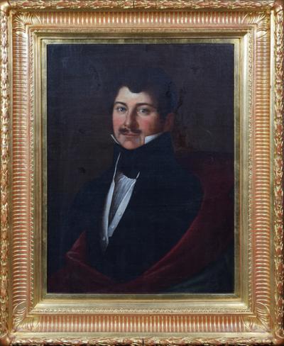 Portret mężczyzny z białym fularem