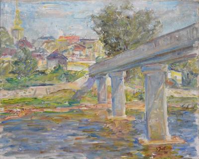 Pejzaż z mostem, 1975