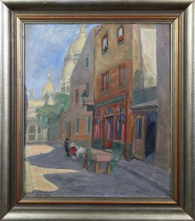 Montmartre - Ulica na Montmartre w Paryżu, 1925