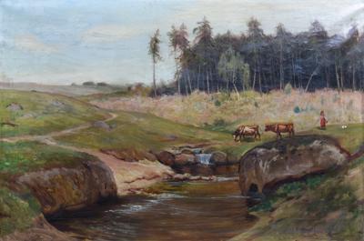 Pejzaż wiejski ze sztafażem, 1912