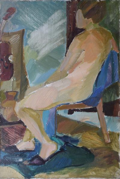 Akt siedzącej kobiety, 1964