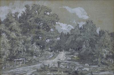 Pejzaż leśny z drogą, 1869