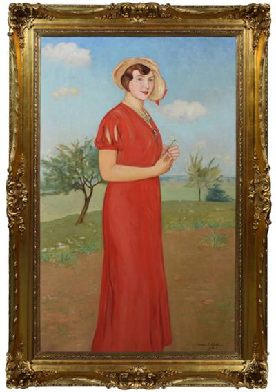 Portret kobiety w czerwonej sukni, 1933