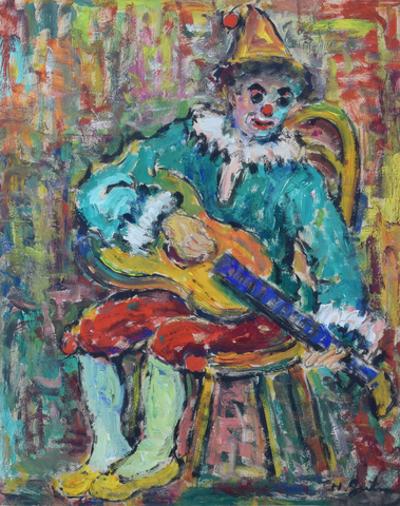 Pierrot grający na gitarze
