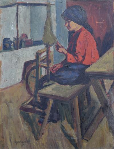 Dziewczyna przy kołowrotku, 1925