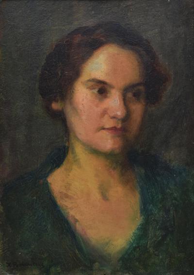 Portret kobiety w zielonej bluzce