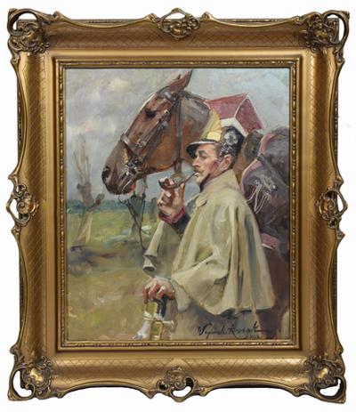Ułan przy koniu, 1930