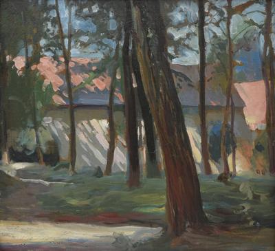 Pejzaż z chatą, 1914