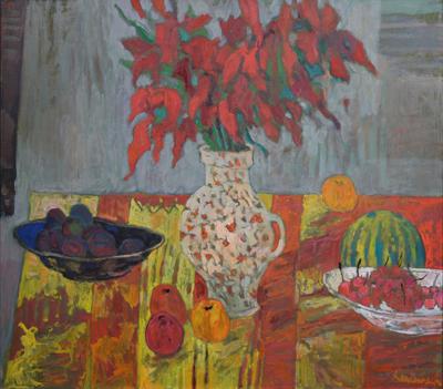 Mieczyki w ludowym wazonie III, 1996