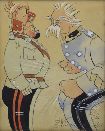 Marszałek Józef Piłsudski z generałem, 1933