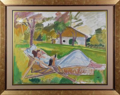 Dolce far niente - Odpoczywająca żona artysty, ok. 1910