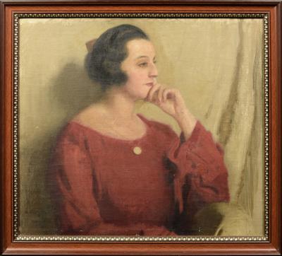 Portret kobiety w czerwonej sukni, 1918