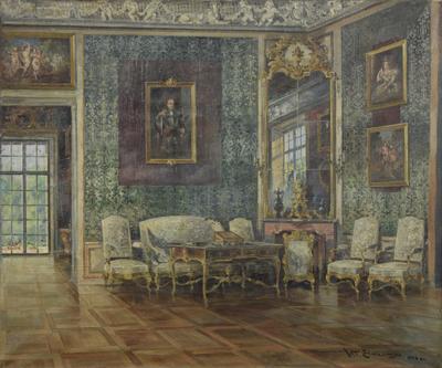 Wnętrze pałacu w Wilanowie, 1938