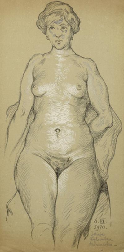 Akt siedzący przodem, 1910