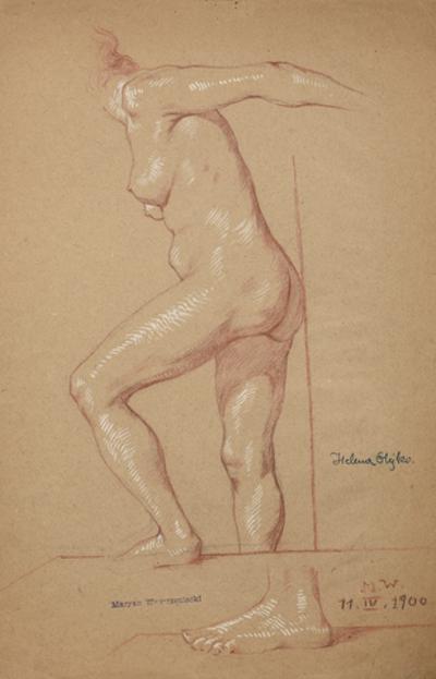 Akt stojący bokiem, 1900