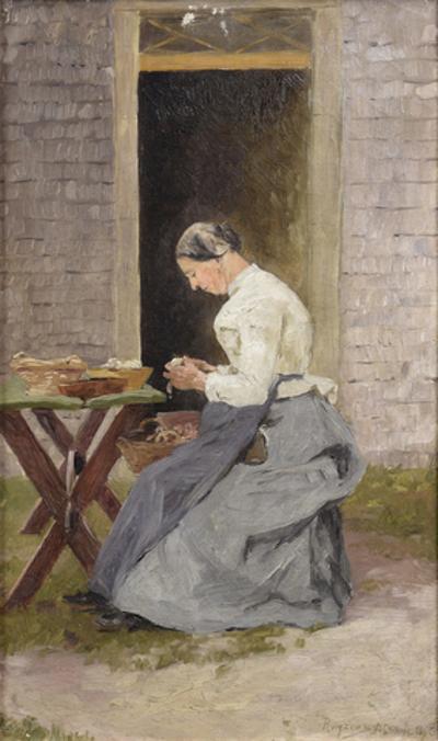 Kobieta przed domem, 1898