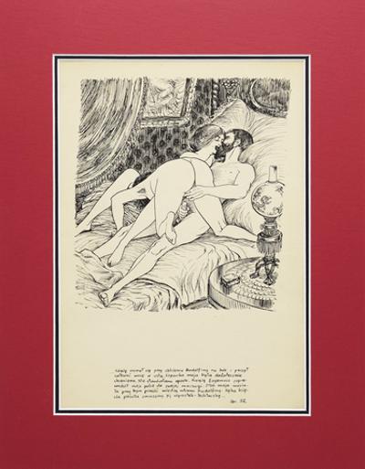 Scena erotyczna - projekt ilustracji do książki „Pamiętnik Krystyny", lata 60. / 70. XX w.