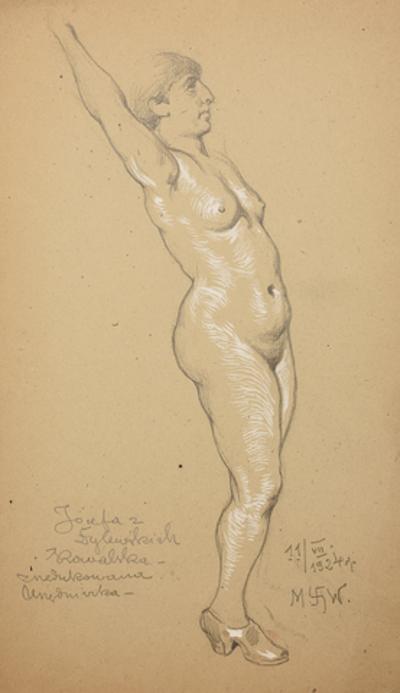 Akt z uniesionymi rękami, 1924