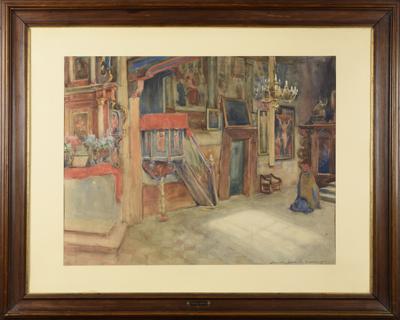 Wnętrze kościoła p.w. Św. Michała Archanioła w Binarowej, 1912