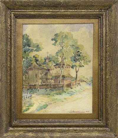 Wołoska wieś - cerkiew z okolic Bolechowa, 1918