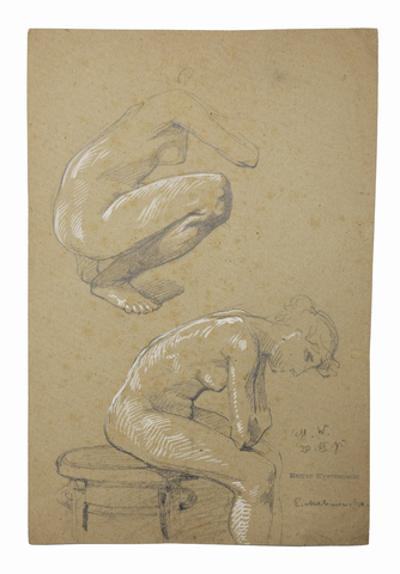 Szkice nagiej kobiety - E. Malinowska, 1895