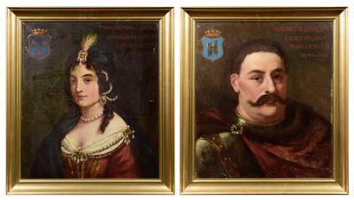 Jan III Sobieski oraz Maria Kazimiera - para obrazów