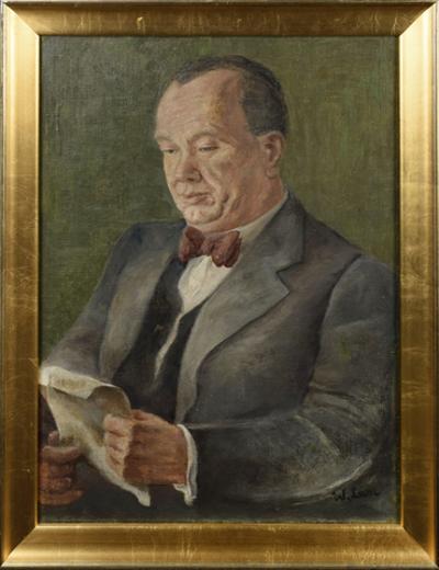 Portret mężczyzny z czerwoną muszką