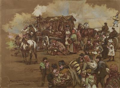 Targ na Placu Bernardyńskim we Lwowie - studium, 1894