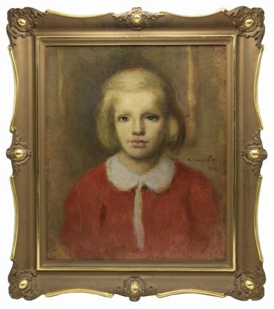 Portret dziewczynki w czerwonej sukience, 1952