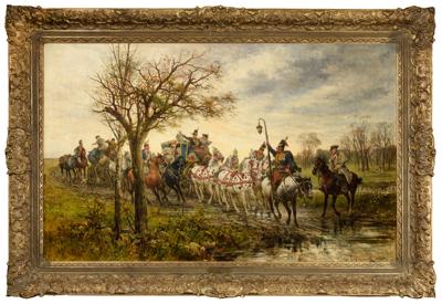 Dwór pański w podróży za czasów Augusta III, 1880