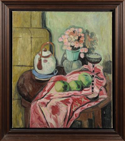 Martwa natura na różowej draperii, 1947