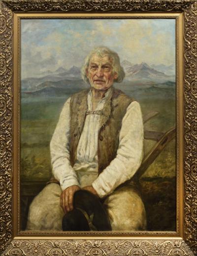 Portret górala na tle pejzażu