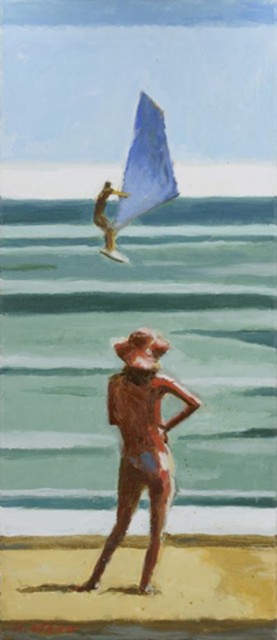 Kobieta na plaży w Saint-Tropez