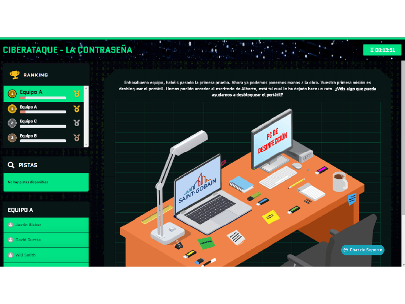 Escape room virtual de ciberseguridad y de desarrollo de carrera
