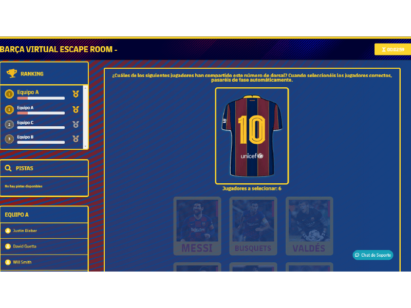 Virtual game for FCB events