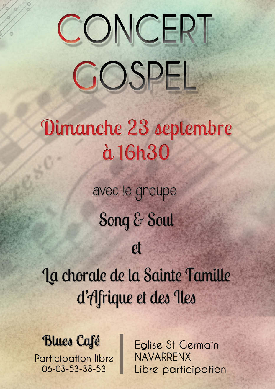 Concert Blues Café et la Chorale de la Sainte Famille d'Afrique et des îles