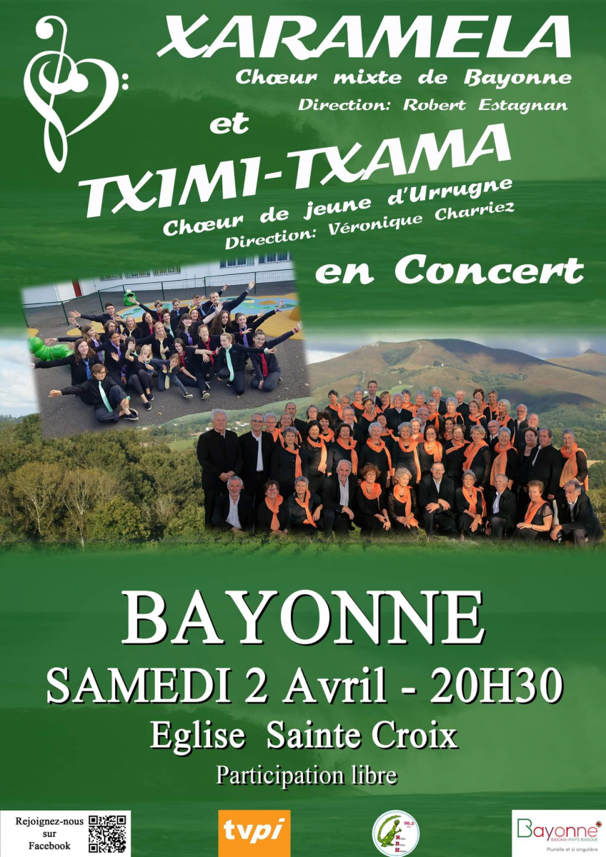 Les chœur Xaramela de Bayonne et Tximi-Txama chœur d'Urrugne, de concert