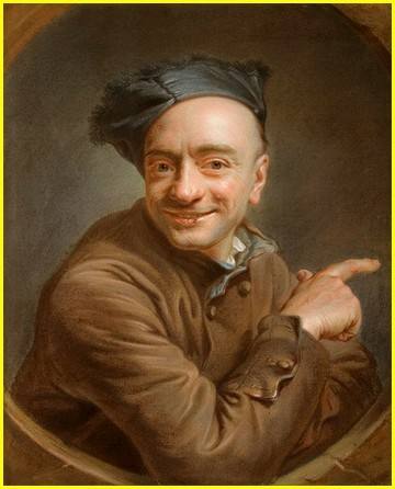 Autoportrait à l'index de Quentin de La Tour (pastel)