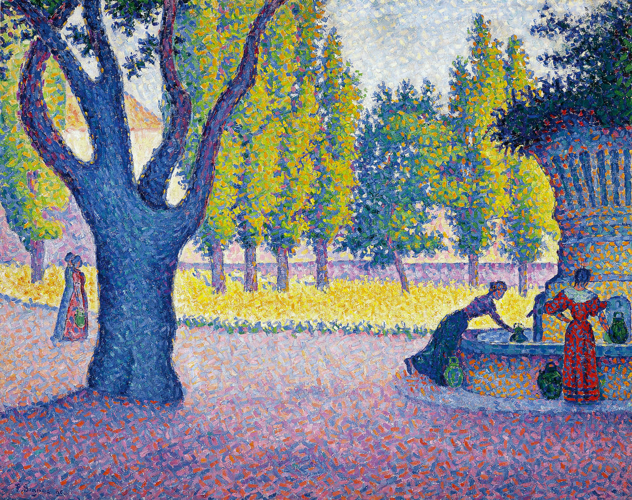 La fontaine des lices à Saint-Tropez par Paul Signac (1895) - Pointilliste - Néoimpressioniste