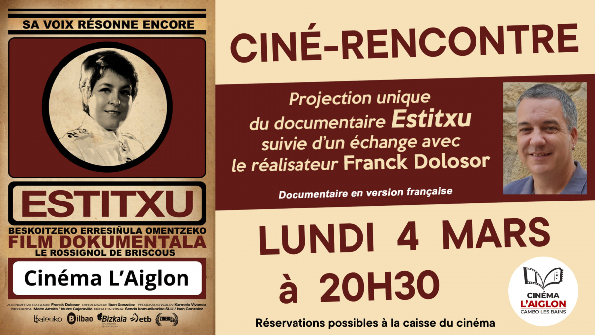 Cambo : Franck Dolosor présente son film sur la chanteuse Estitxu à "L'Aiglon"
