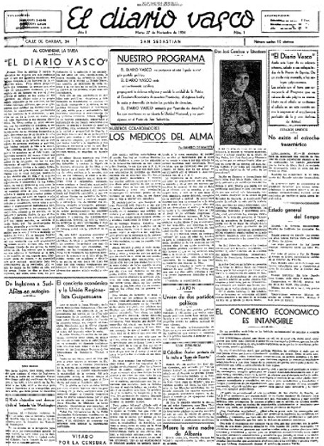 Premier numéro du Diario Vasco en 1934.jpg