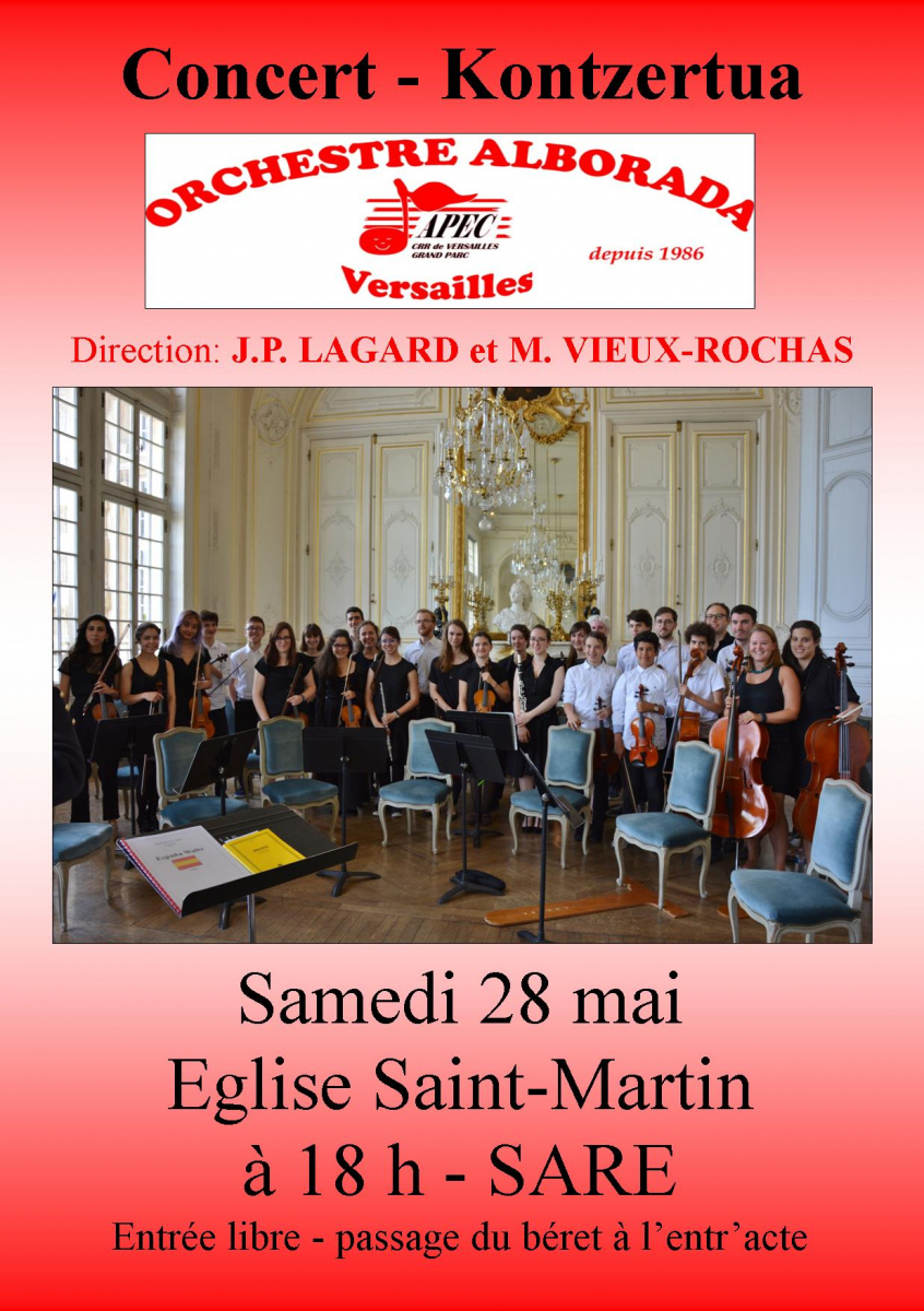 Sare : concert de l'Alborada versaillaise pour l'église de Saint-Pée/Senpere