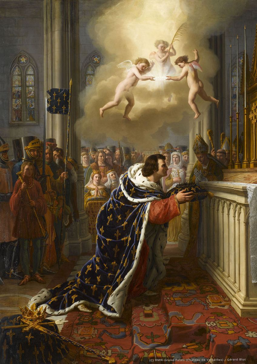 Saint Louis déposant la couronne d'épines dans la Sainte Chapelle de Paris.jpg