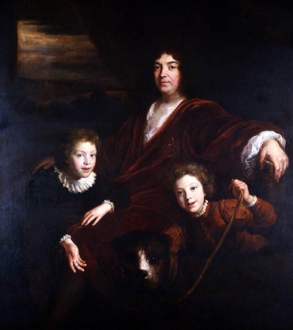 Antoine V et ses fils et  ses deux fils, Louis Antoine, comte de Louvigny et Louis, futur Antoine VI,  par Jean Bon Boullogne.jpg