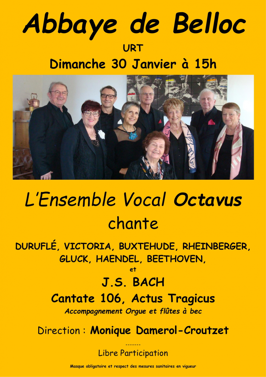 Abbaye de Belloc : l'ensemble vocal Octavus en concert
