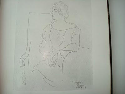 Portrait à main levée d'Eugenia Errazuriz par Picasso à Biarritz